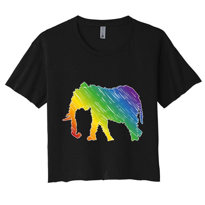 Rainbow Elephant Crop Top