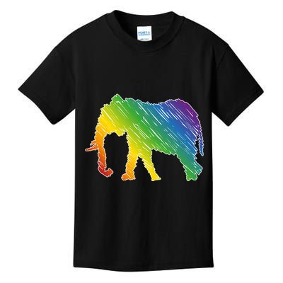 Rainbow Elephant Kids T-Shirt