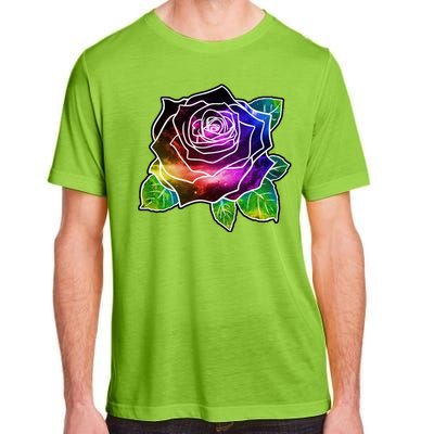 Rainbow Galaxy Floral Rose Adult ChromaSoft Performance T-Shirt