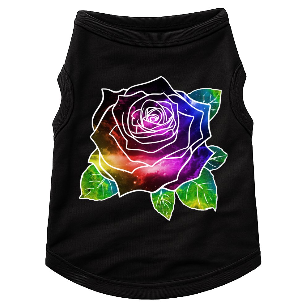 Rainbow Galaxy Floral Rose Doggie Tank