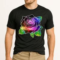 Rainbow Galaxy Floral Rose Cooling Performance Crew T-Shirt