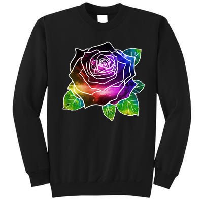 Rainbow Galaxy Floral Rose Sweatshirt