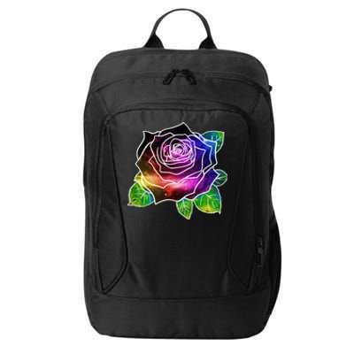 Rainbow Galaxy Floral Rose City Backpack