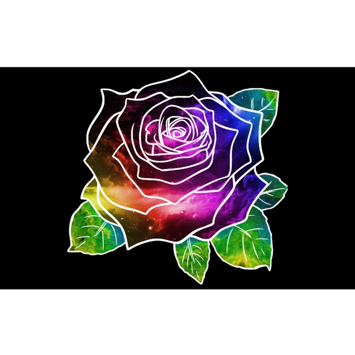 Rainbow Galaxy Floral Rose Bumper Sticker