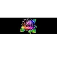 Rainbow Galaxy Floral Rose Bumper Sticker