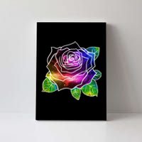 Rainbow Galaxy Floral Rose Canvas