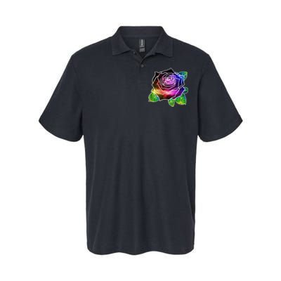 Rainbow Galaxy Floral Rose Softstyle Adult Sport Polo