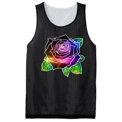 Rainbow Galaxy Floral Rose Mesh Reversible Basketball Jersey Tank