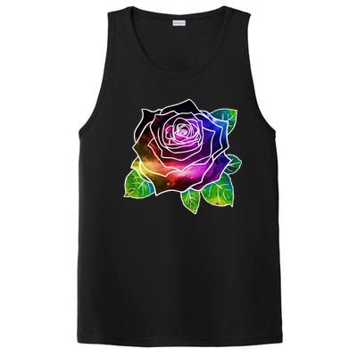 Rainbow Galaxy Floral Rose PosiCharge Competitor Tank