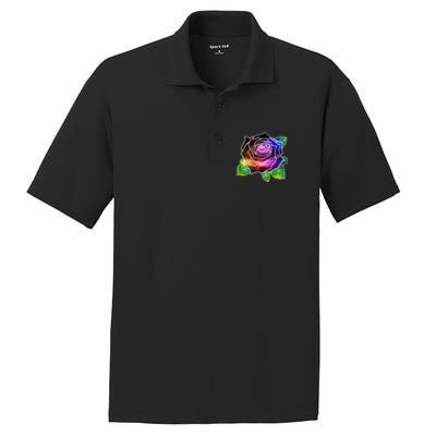 Rainbow Galaxy Floral Rose PosiCharge RacerMesh Polo