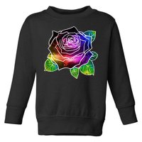 Rainbow Galaxy Floral Rose Toddler Sweatshirt