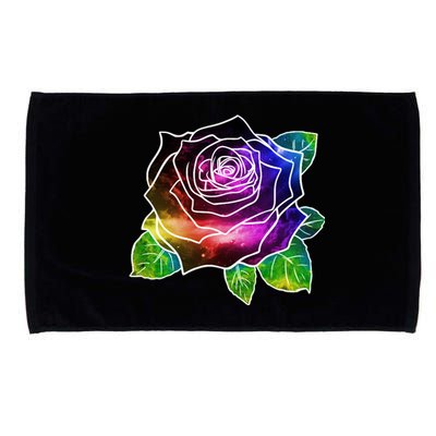 Rainbow Galaxy Floral Rose Microfiber Hand Towel