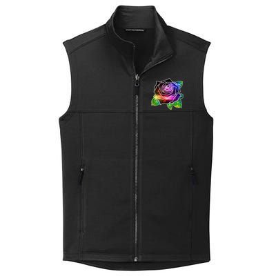 Rainbow Galaxy Floral Rose Collective Smooth Fleece Vest