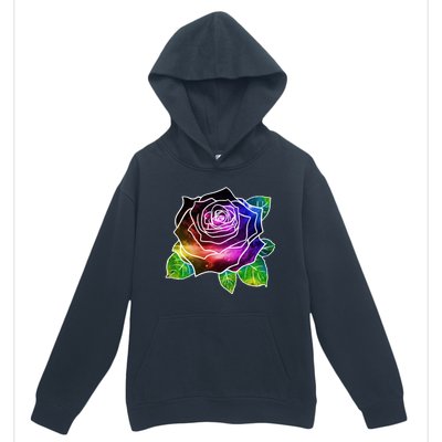 Rainbow Galaxy Floral Rose Urban Pullover Hoodie