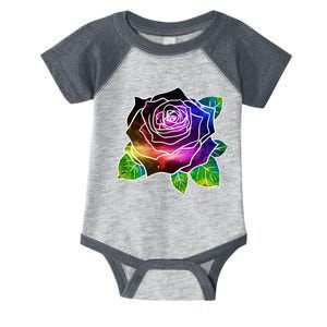 Rainbow Galaxy Floral Rose Infant Baby Jersey Bodysuit