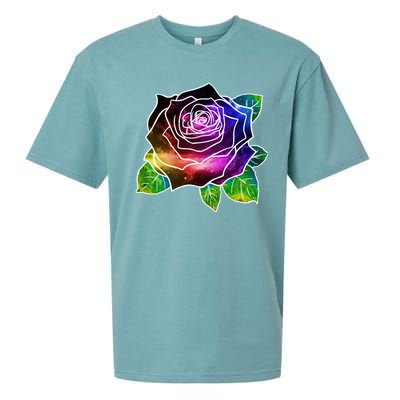 Rainbow Galaxy Floral Rose Sueded Cloud Jersey T-Shirt