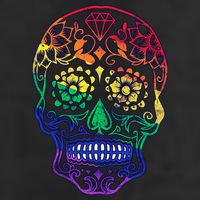 Rainbow Gay Pride Sugar Skull Cool Comfort Performance Bucket Hat