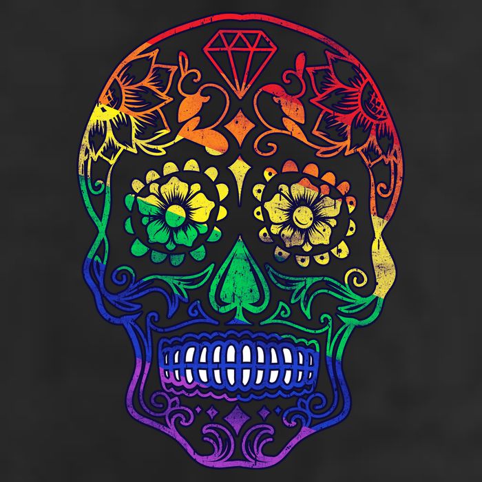 Rainbow Gay Pride Sugar Skull Cool Comfort Performance Bucket Hat
