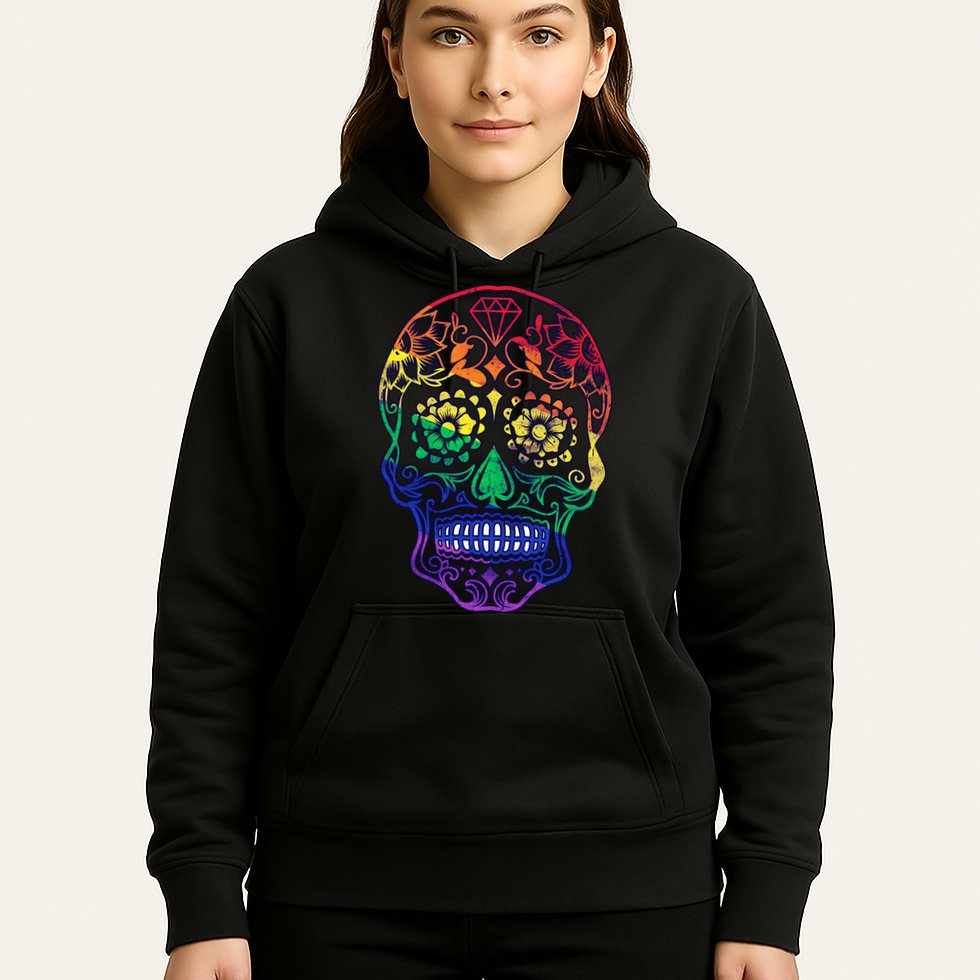 Rainbow Gay Pride Sugar Skull Hoodie