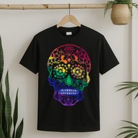 Rainbow Gay Pride Sugar Skull T-Shirt