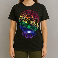 Rainbow Gay Pride Sugar Skull T-Shirt