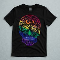 Rainbow Gay Pride Sugar Skull T-Shirt
