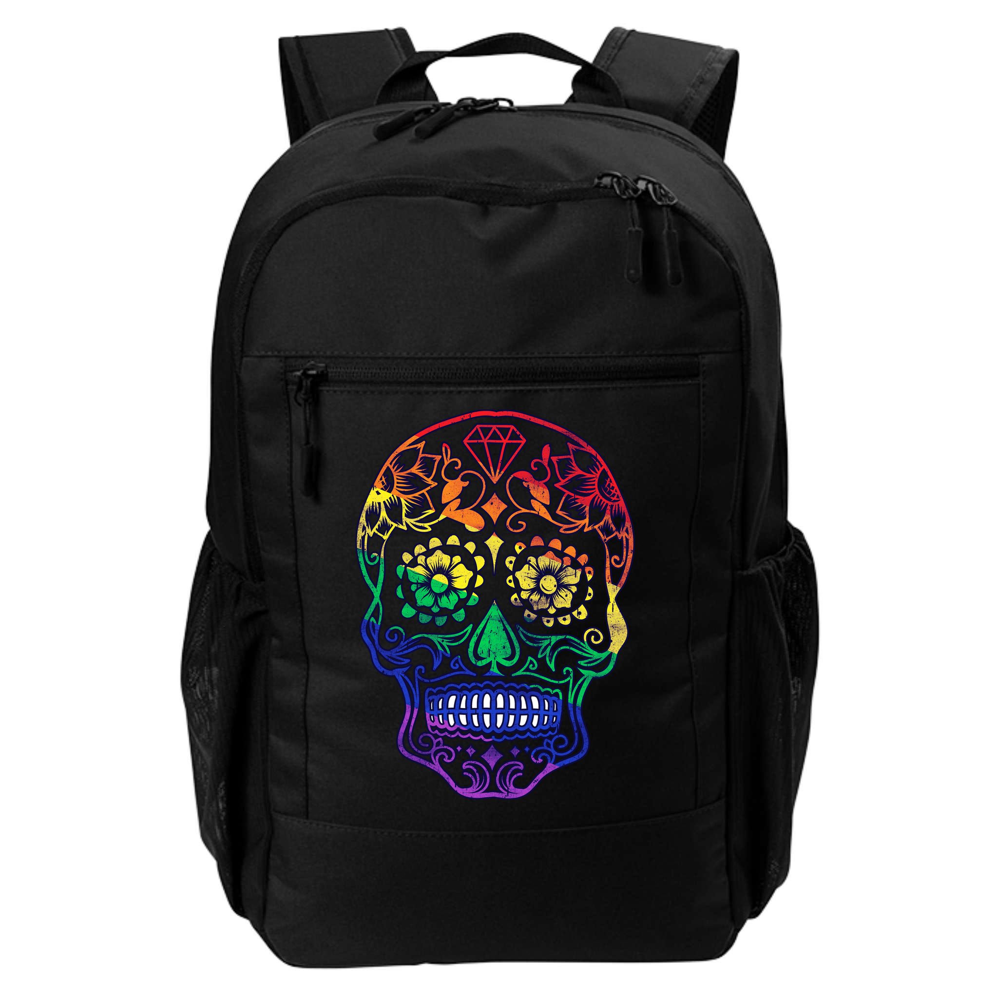 Rainbow Gay Pride Sugar Skull Backpack