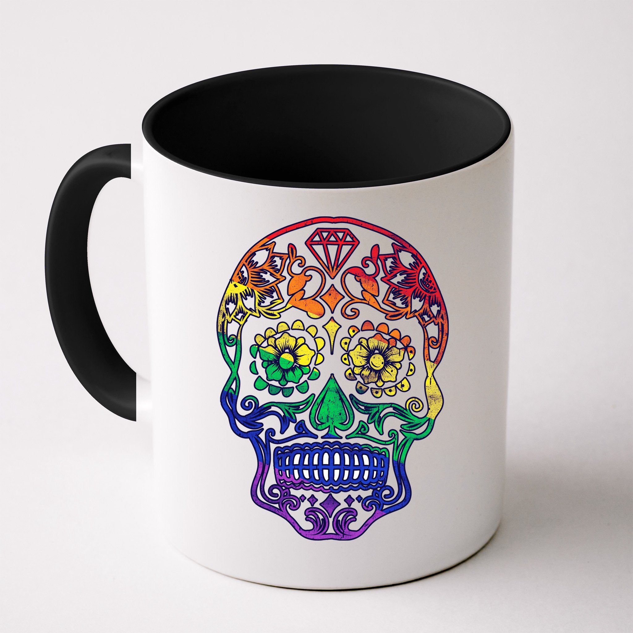 Rainbow Gay Pride Sugar Skull Mug
