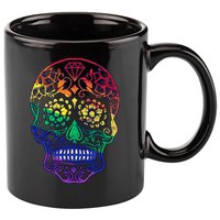 Rainbow Gay Pride Sugar Skull 11oz C Handle Ceramic Mug