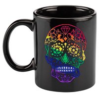 Rainbow Gay Pride Sugar Skull 11oz C Handle Ceramic Mug