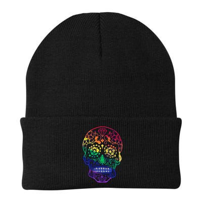 Rainbow Gay Pride Sugar Skull Beanie