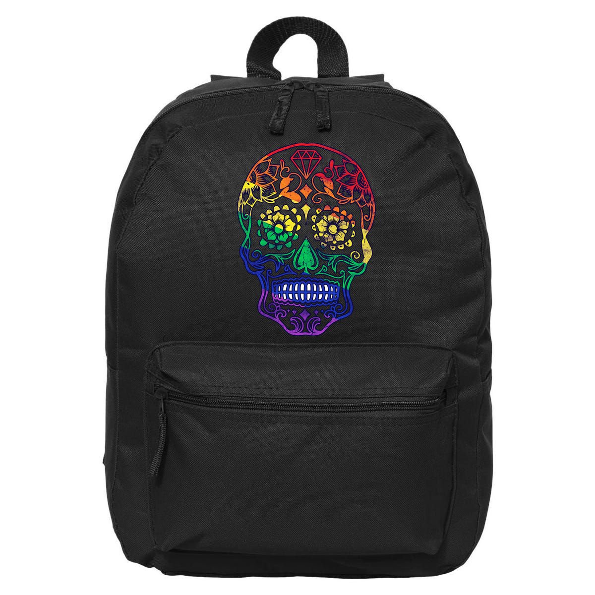Rainbow Gay Pride Sugar Skull 16 in Basic Backpack