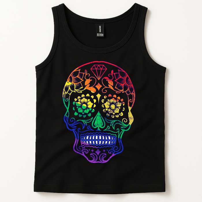 Rainbow Gay Pride Sugar Skull Tank Top