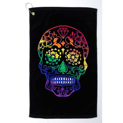 Rainbow Gay Pride Sugar Skull Golf Towel