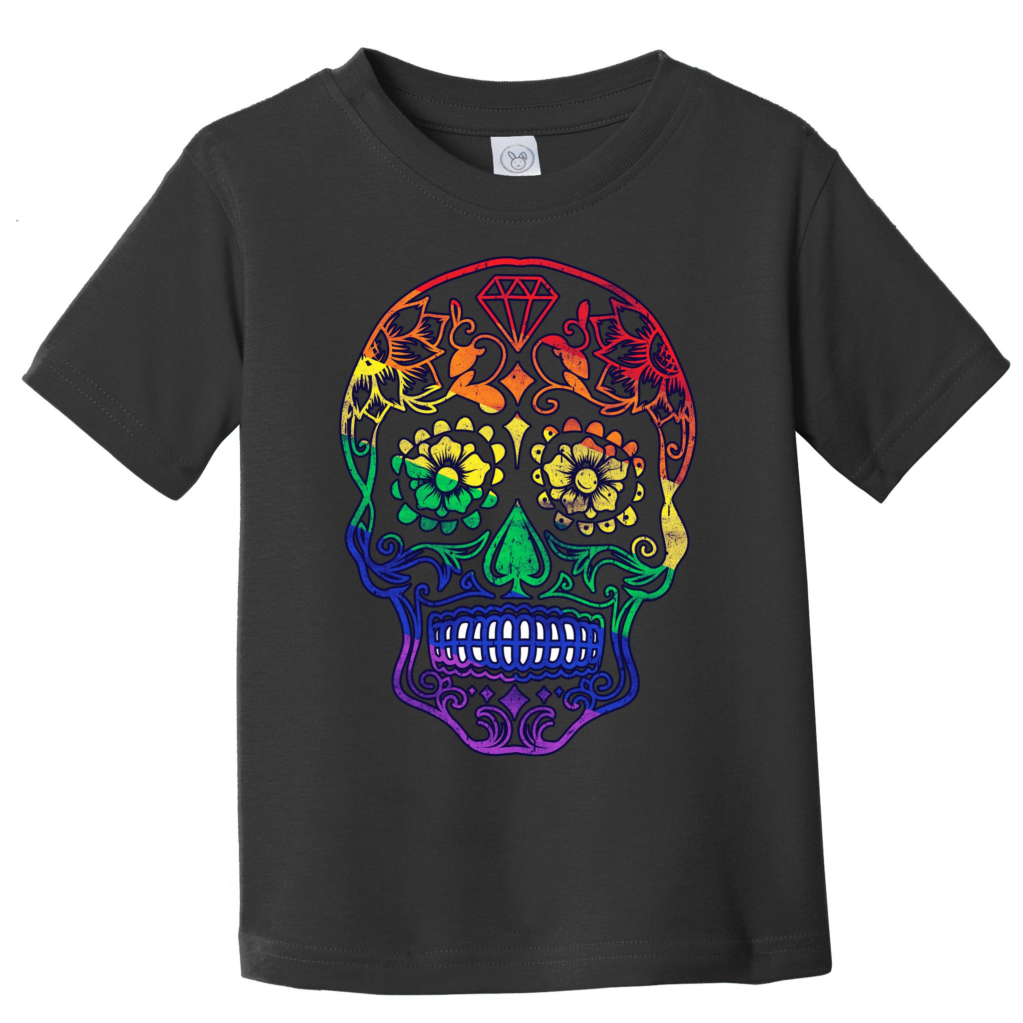 Rainbow Gay Pride Sugar Skull Toddler T-Shirt