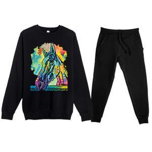 Rainbow Horse Premium Crewneck Sweatsuit Set