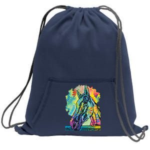 Rainbow Horse Sweatshirt Cinch Pack Bag