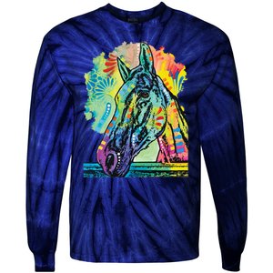 Rainbow Horse Tie-Dye Long Sleeve Shirt