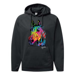 Rainbow Horse Face Performance Fleece Hoodie