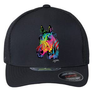 Rainbow Horse Face Flexfit Unipanel Trucker Cap