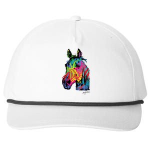 Rainbow Horse Face Snapback Five-Panel Rope Hat