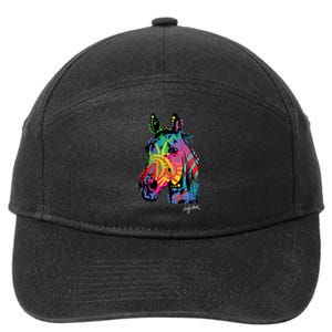 Rainbow Horse Face 7-Panel Snapback Hat