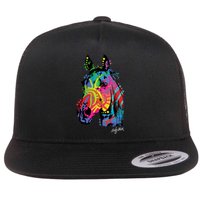 Rainbow Horse Face Flat Bill Trucker Hat