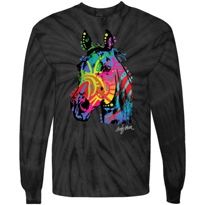 Rainbow Horse Face Tie-Dye Long Sleeve Shirt