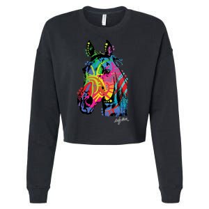 Rainbow Horse Face Cropped Pullover Crew