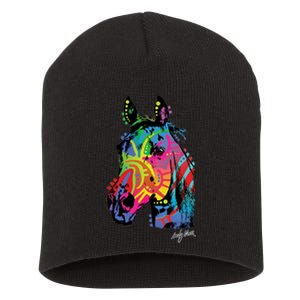 Rainbow Horse Face Short Acrylic Beanie