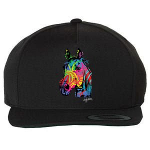 Rainbow Horse Face Wool Snapback Cap