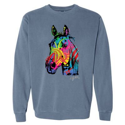 Rainbow Horse Face Garment-Dyed Sweatshirt