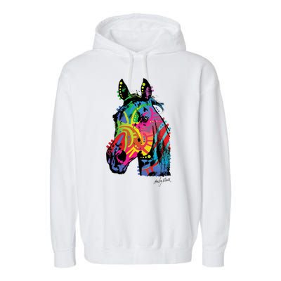 Rainbow Horse Face Garment-Dyed Fleece Hoodie