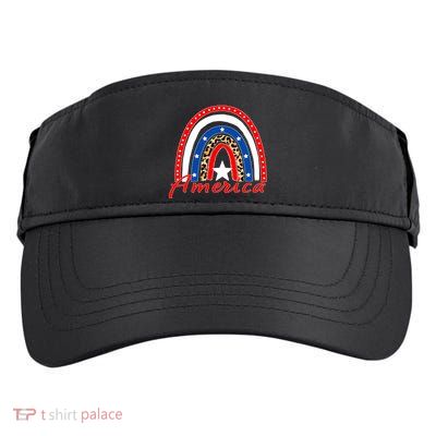 Rainbow Leopard American Flag 4th of July Adult Drive Performance Visor